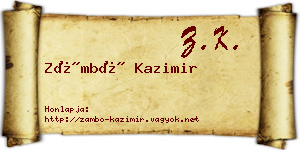 Zámbó Kazimir névjegykártya