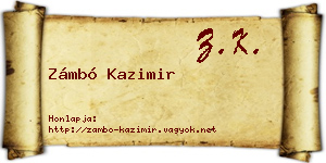 Zámbó Kazimir névjegykártya
