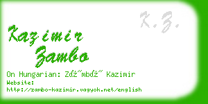 kazimir zambo business card